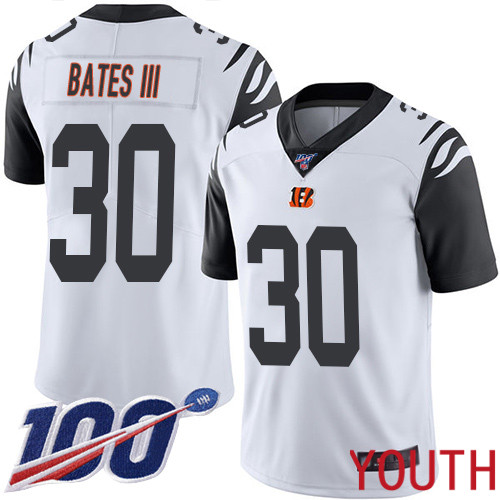 Cincinnati Bengals Limited White Youth Jessie Bates III Jersey NFL Footballl #30 100th Season Rush Vapor Untouchable